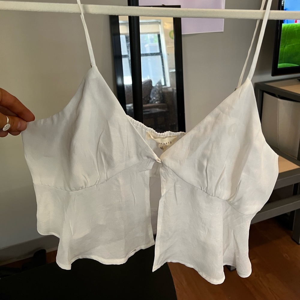 Pacsun LA Hearts White Flowy Tank Top